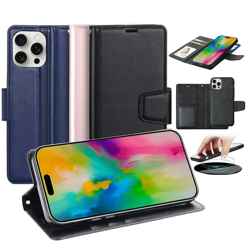 Genuine Hanman 2 in 1 Detachable Magnetic Flip Leather Wallet Cover Case For Apple iPhone 16 Series Genuine Hanman 2 in 1 Detachable Magnetic Flip Leather Wallet Cover Case For Apple iPhone 16 Series